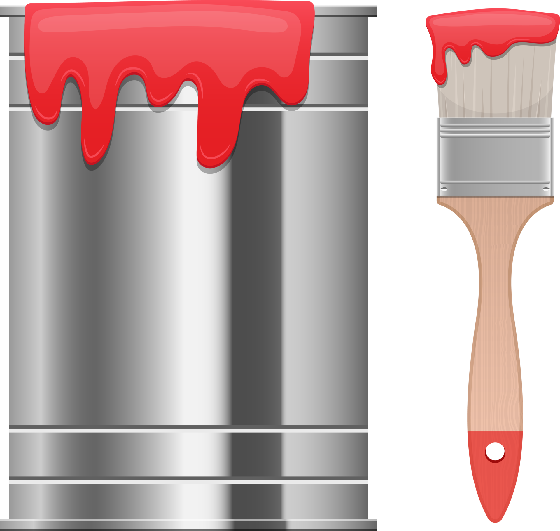 Paint brush and can clipart design illustration 9342316 PNG