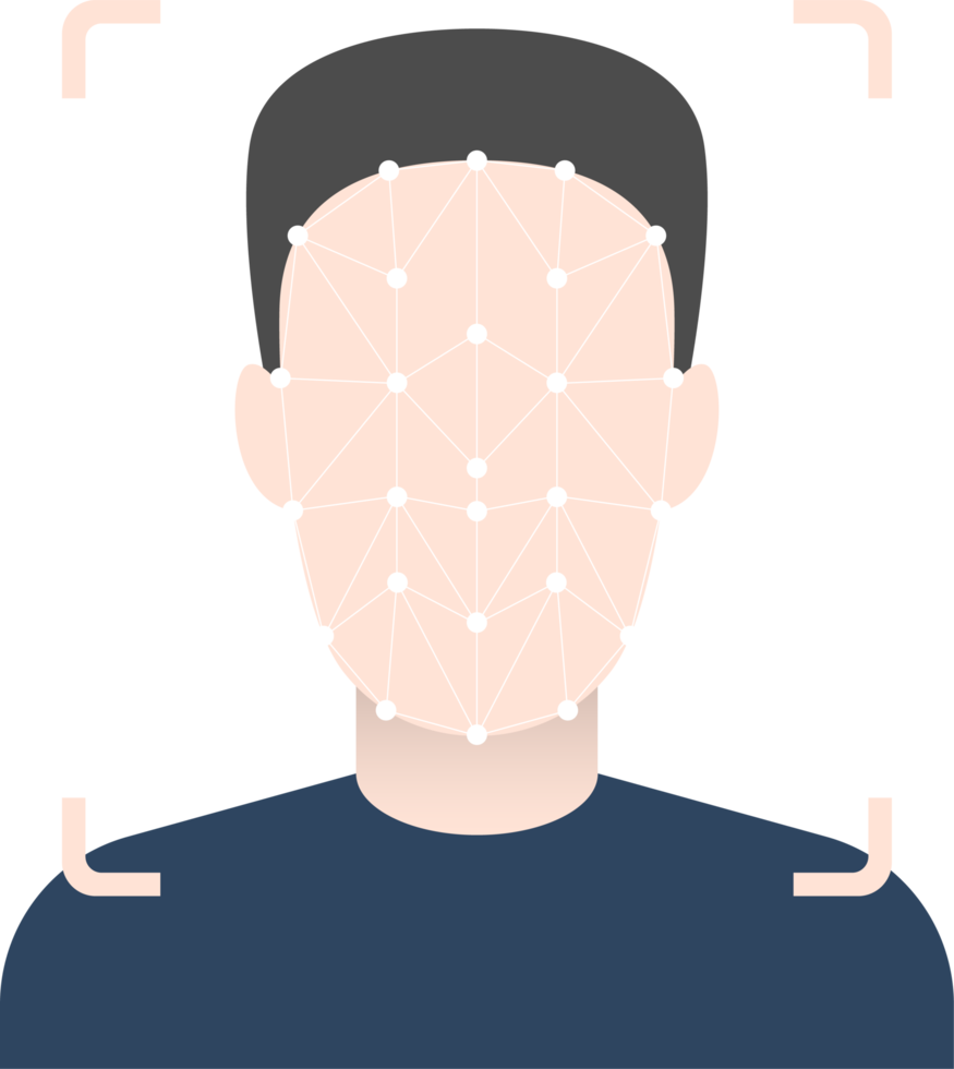 ilustração de design de clipart de desbloqueio de verificação facial png