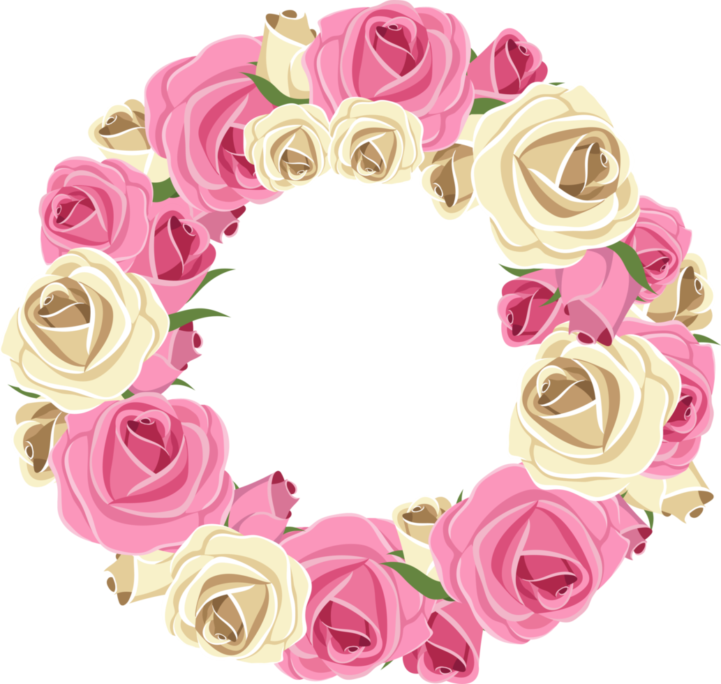 Flower wreath clipart design illustration png