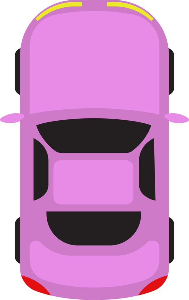 Car top view clipart design illustration png