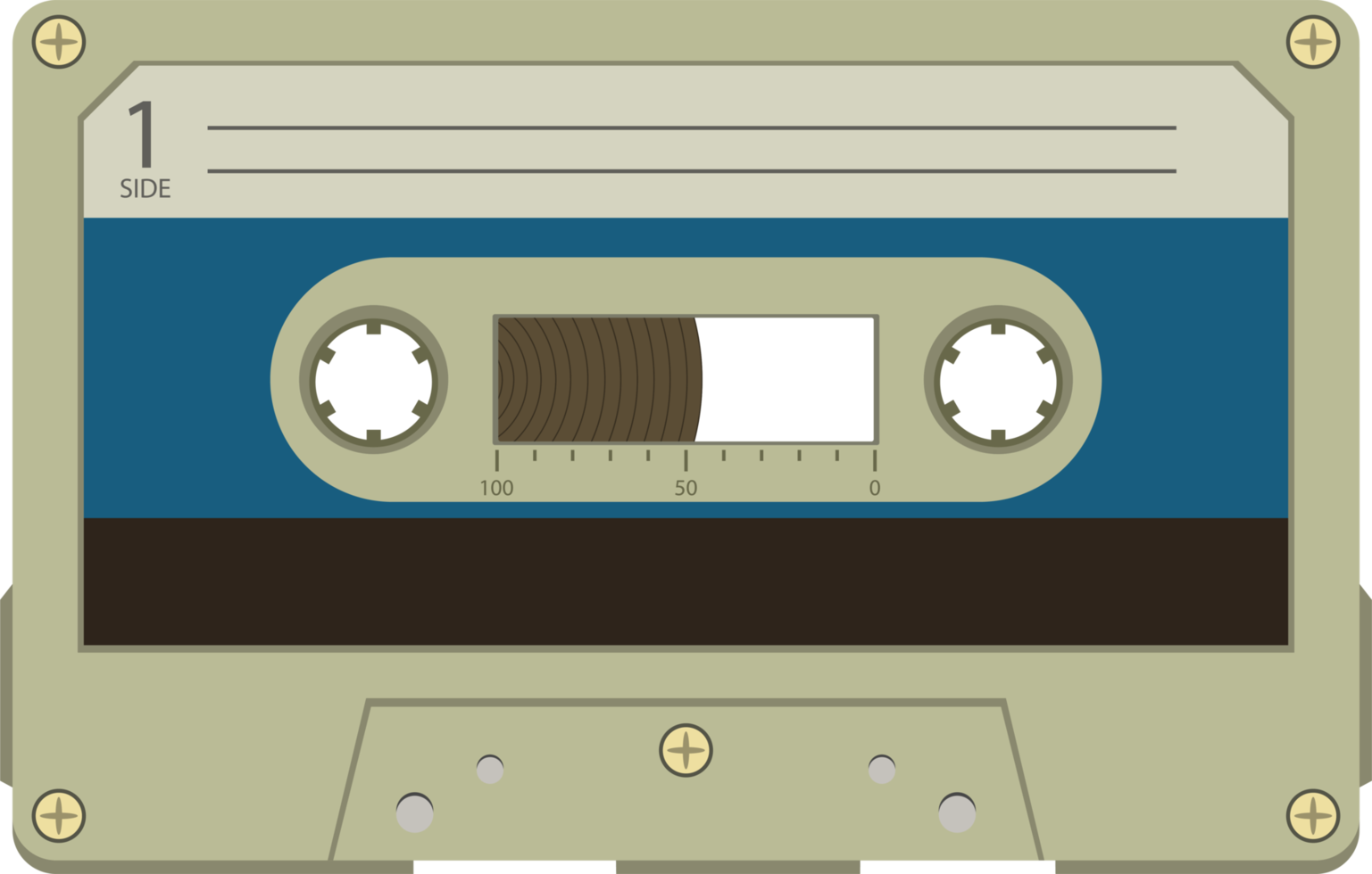 Audio cassette tape clipart design illustration png