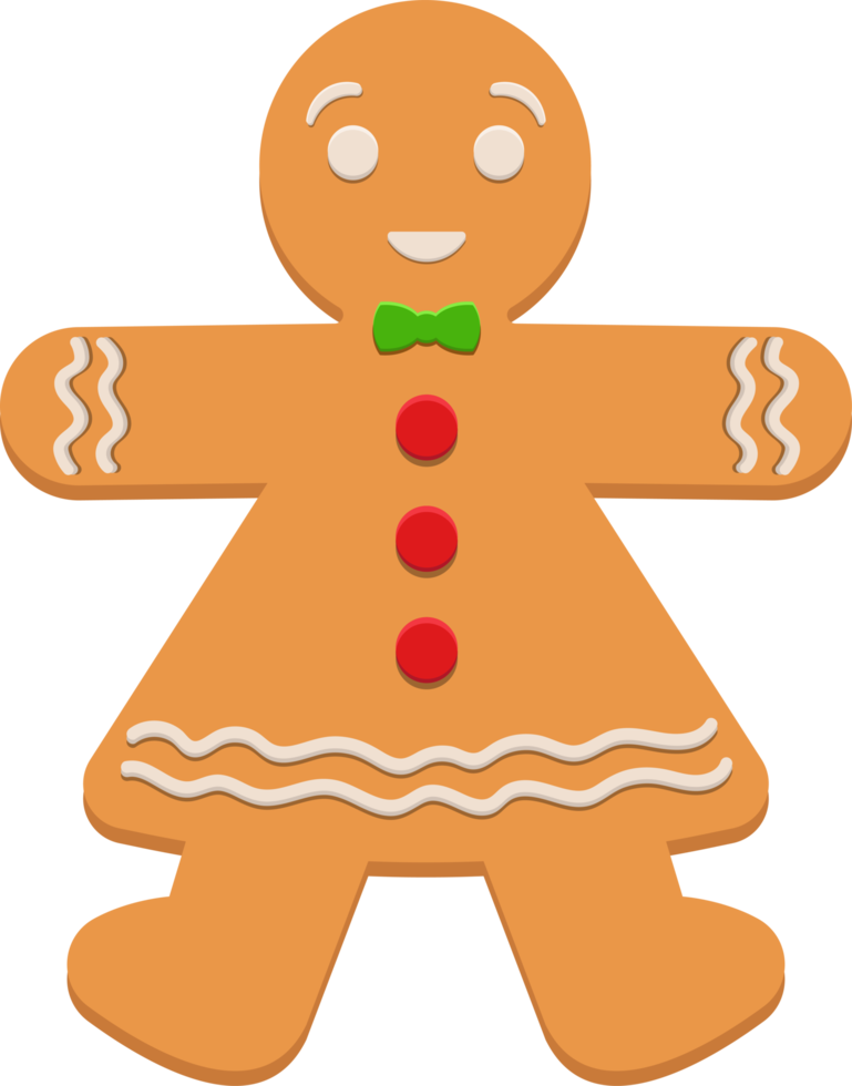 Gingerbread man clipart design illustration png