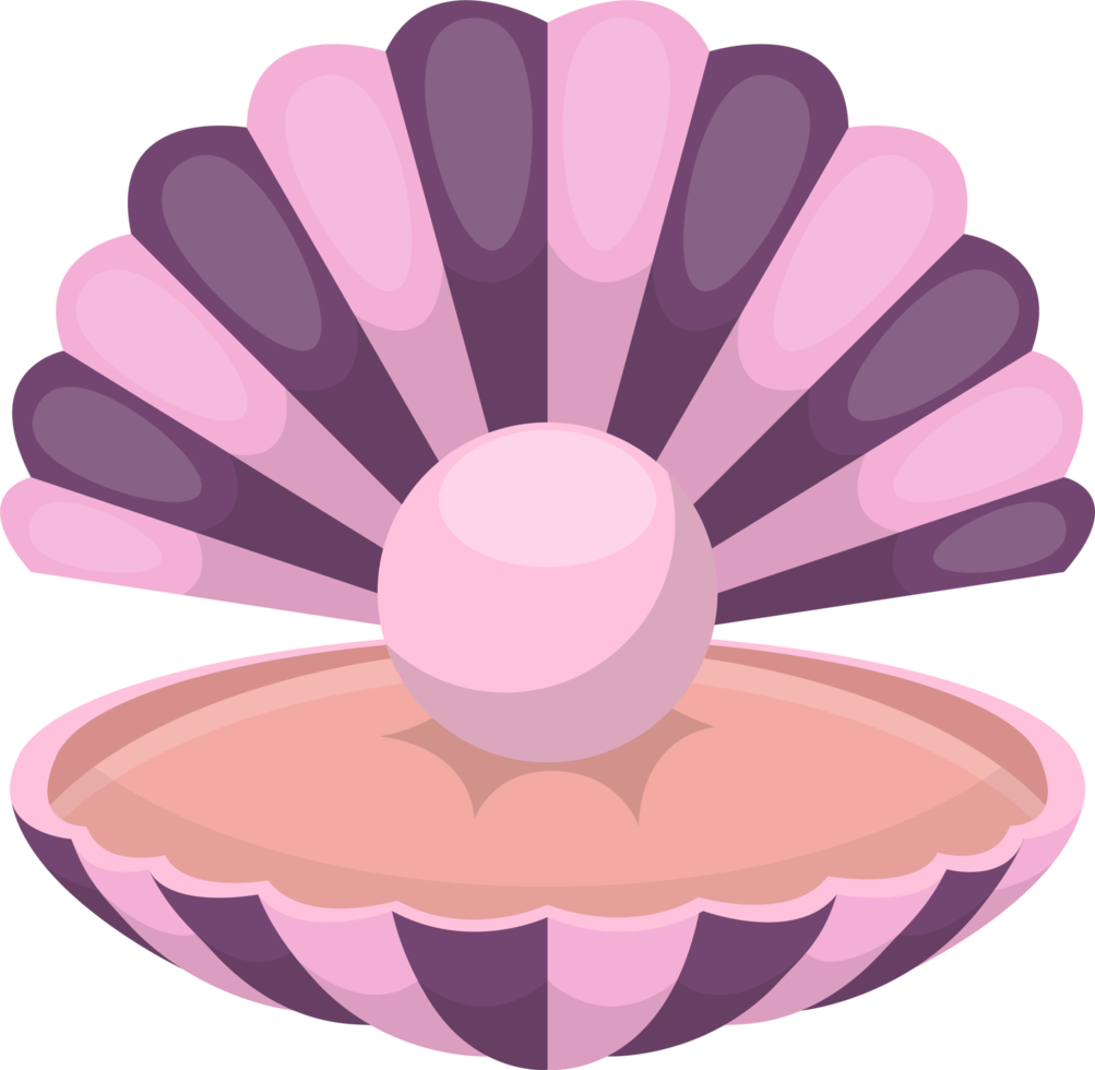 Sea shell with pearl clipart design illustration png