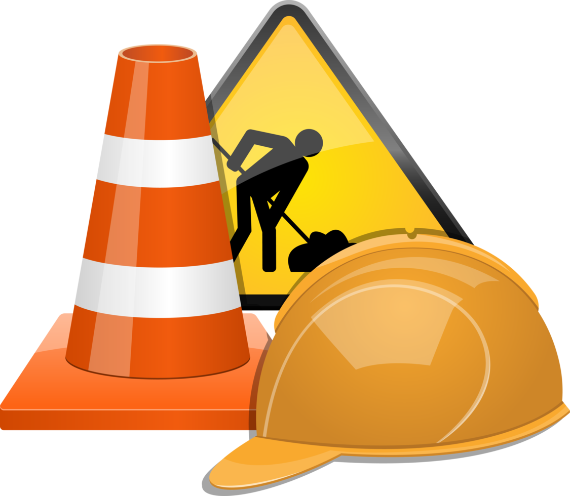 Under construction zone clipart design illustration png