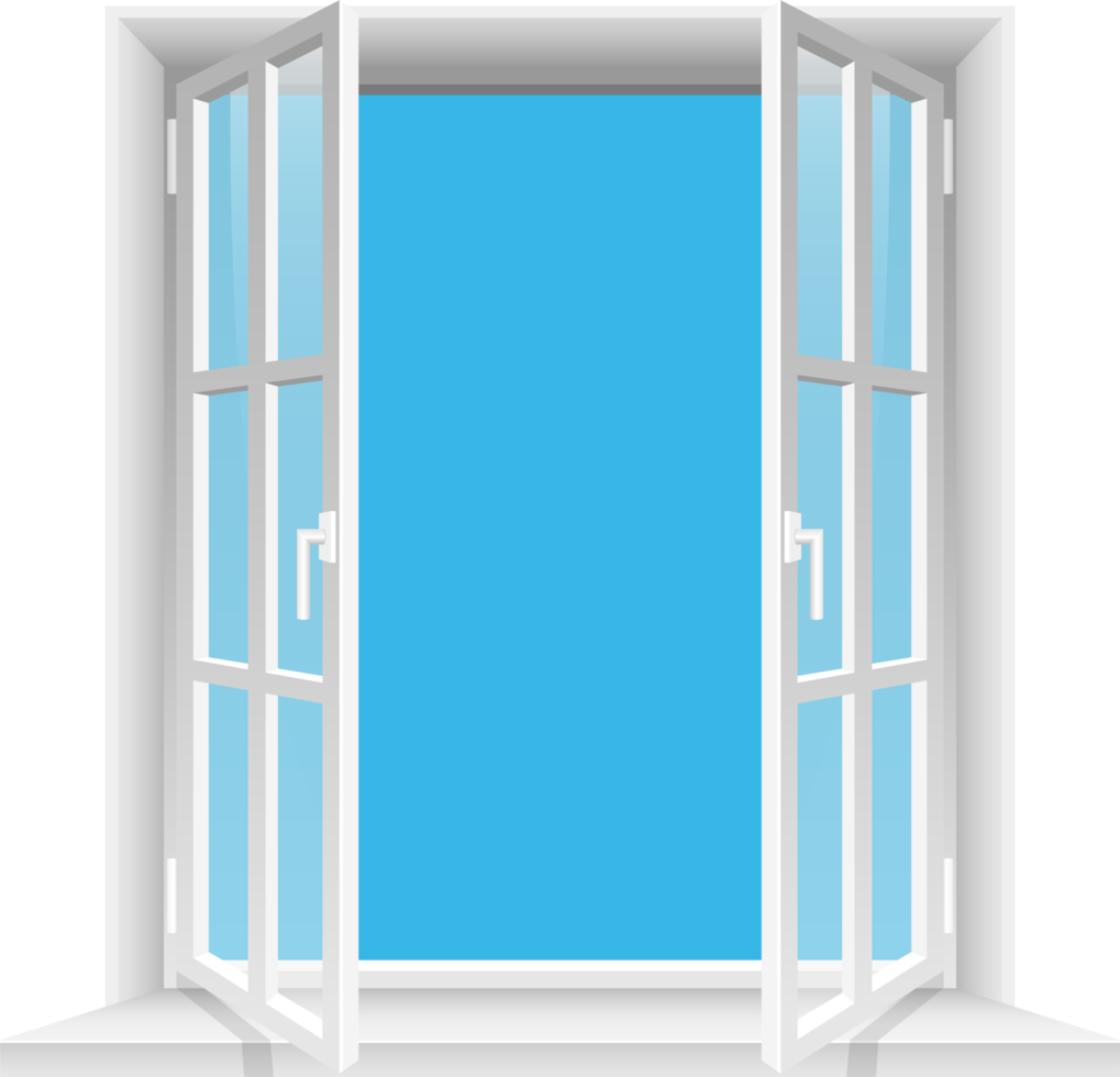 ventanas transparentes y cielo soleado clipart diseño ilustración png