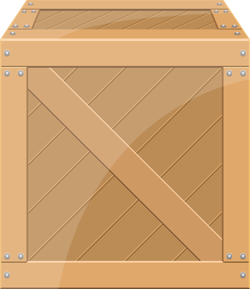 Ilustración de diseño de imágenes prediseñadas de caja de madera png