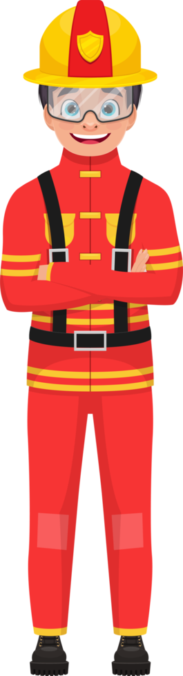 Boy firefighter clipart design illustration png