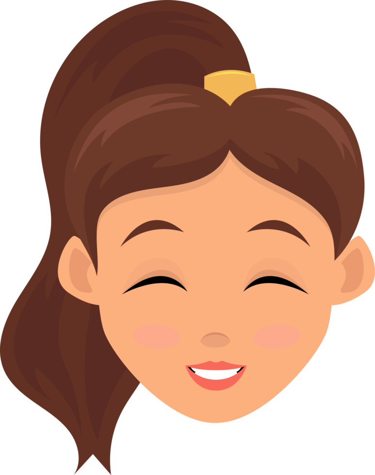 Woman face expression clipart design illustration png