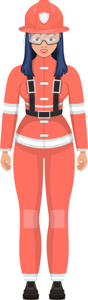 Woman firefighter clipart design illustration png