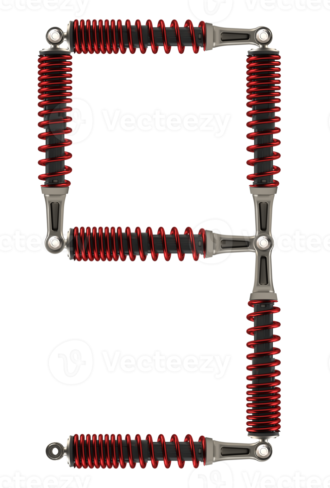 rendu 3d, les lettres de l'amortisseur png