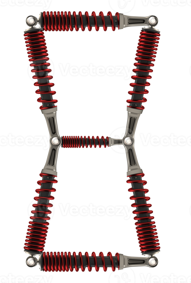 rendu 3d, les lettres de l'amortisseur png