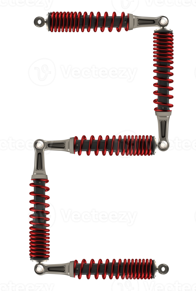 rendu 3d, les lettres de l'amortisseur png