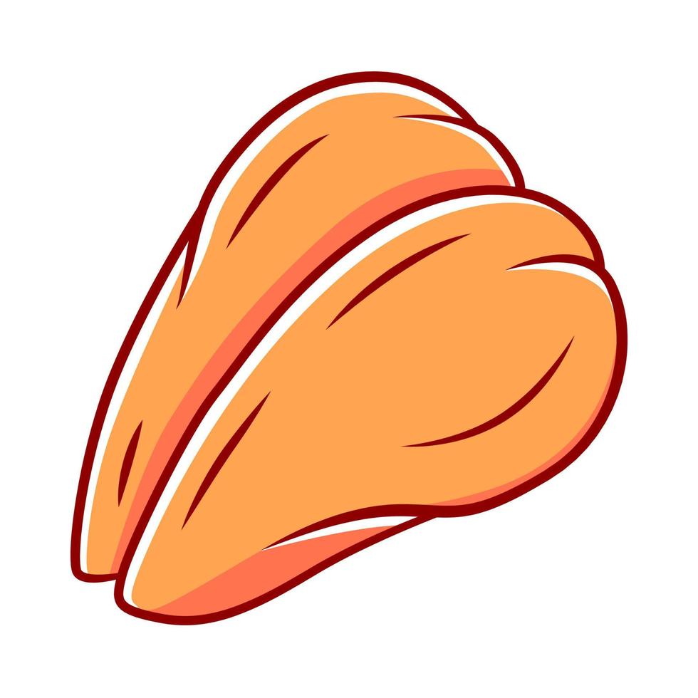 Grilled chicken breast color icon. Butchers meat. Protein source. Roasted meat production and sale. Butchery business. Isolated vector illustration