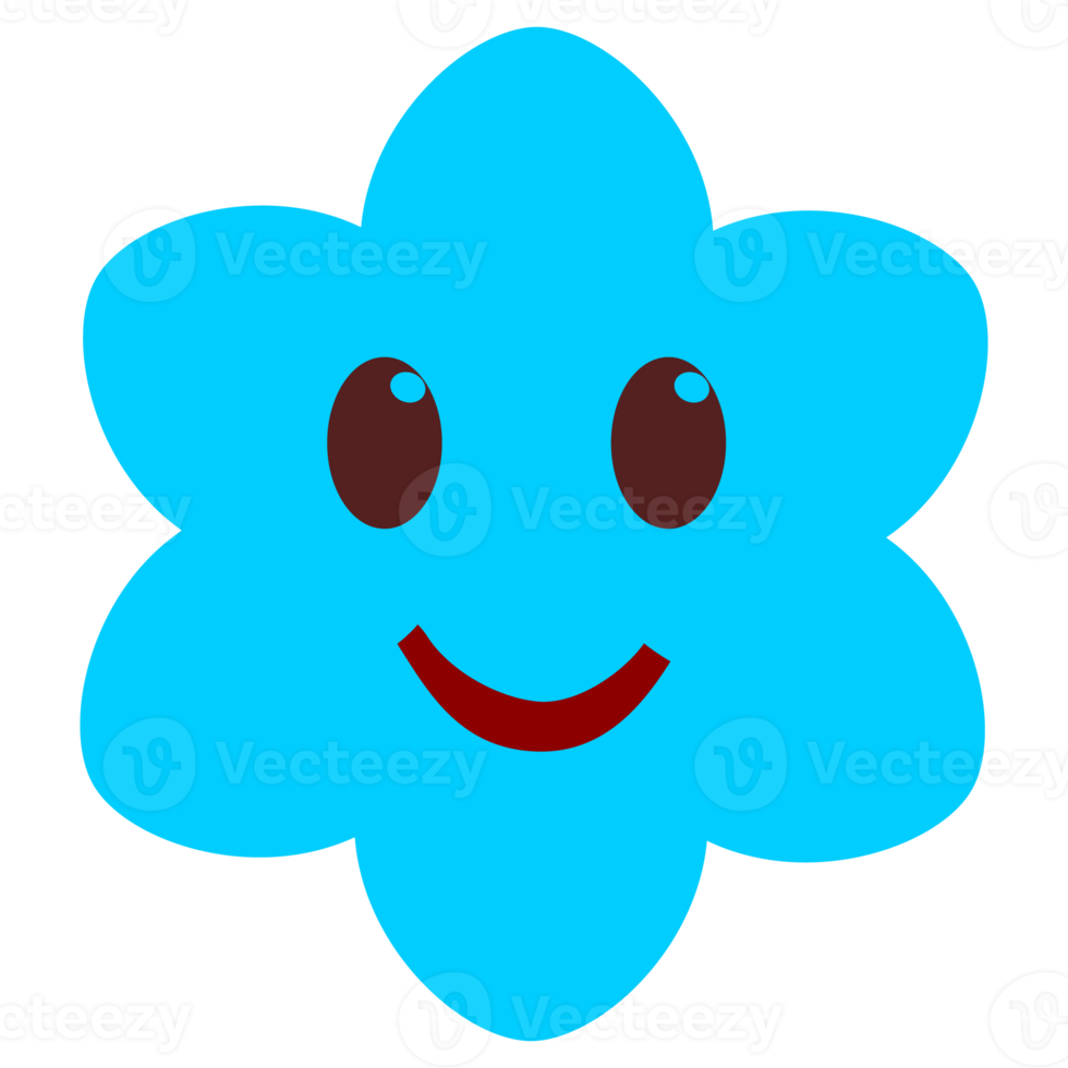 Y2K Cute Funny Flower with smiling faces. Happy Positive. Retro style. png