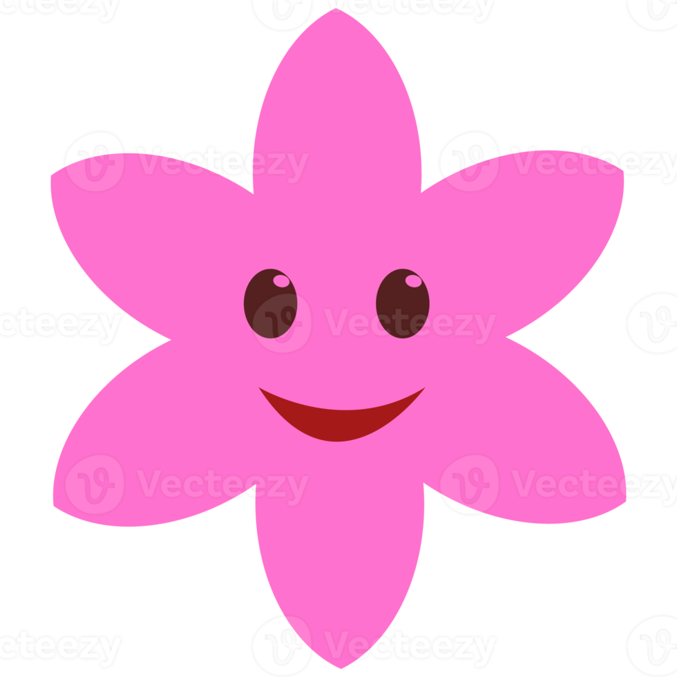 Y2K Cute Funny Flower with smiling faces. Happy Positive. Retro style. png