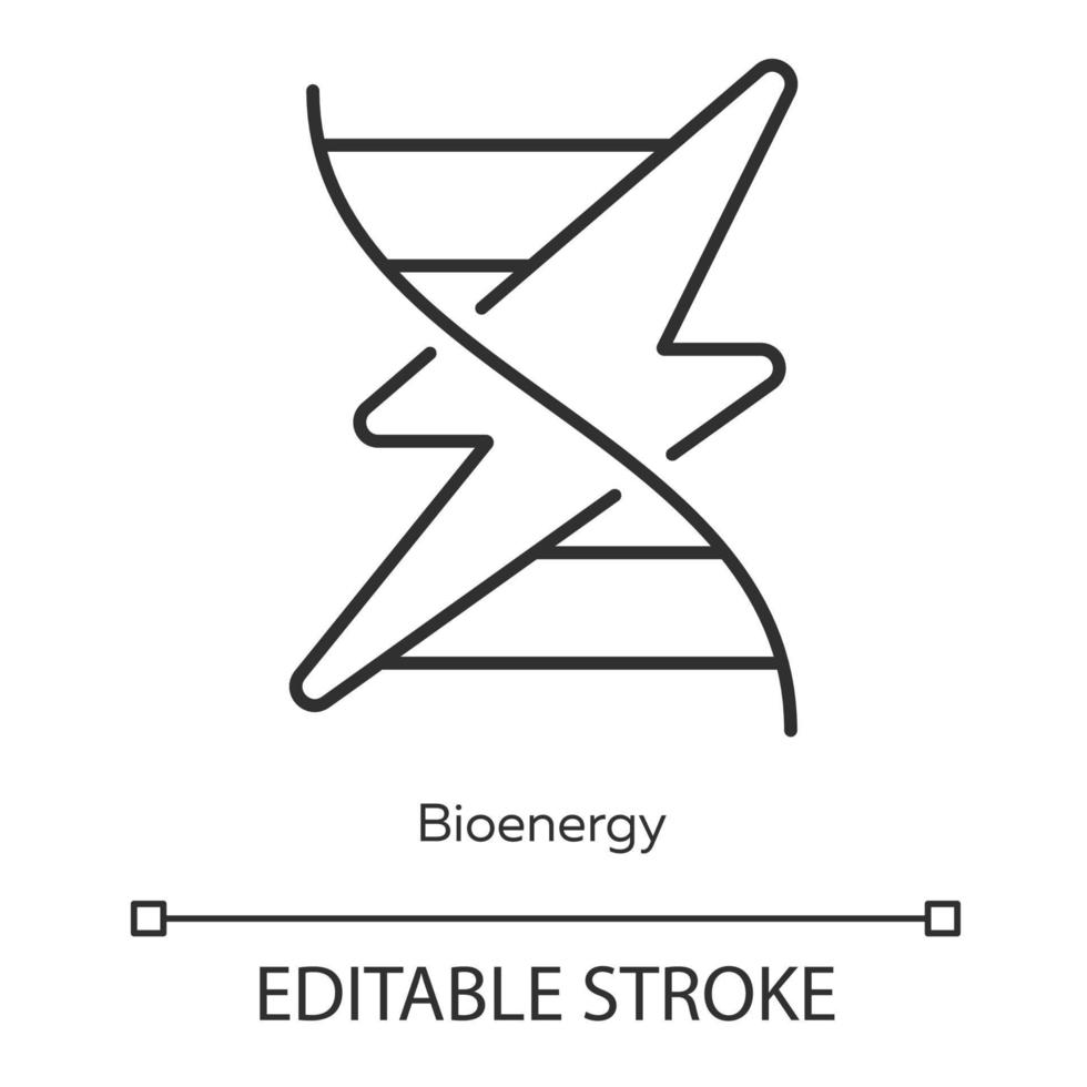 Bioenergy linear icon. Biofuel. Producing renewable energy. Converting biomass into electricity. Thin line illustration. Contour symbol. Vector isolated outline drawing. Editable stroke