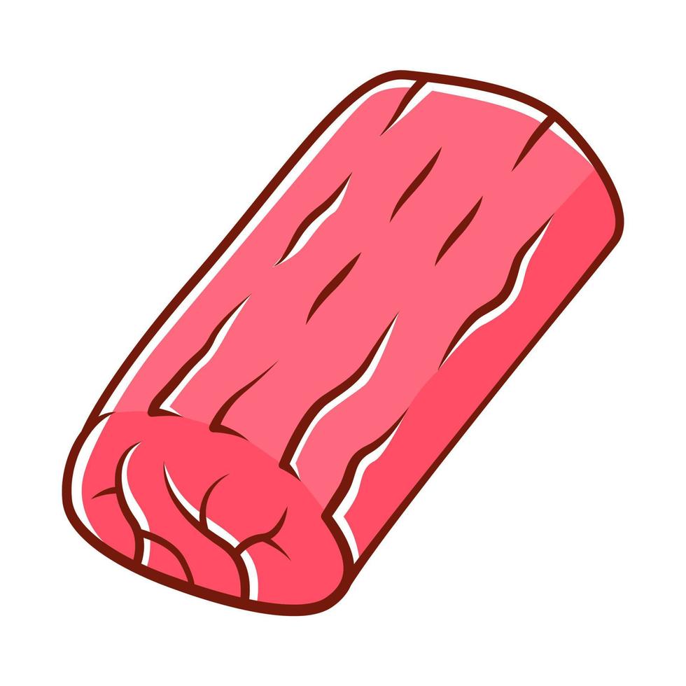 Roast color icon. Butchers meat. Ingredient for lunch. Meat production and sale. Protein source. Butchery business. Isolated vector illustration