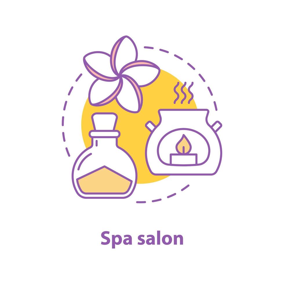 Spa salon concept icon. Aromatherapy idea thin line illustration. Wellness. Relax. Vector isolated outline drawing