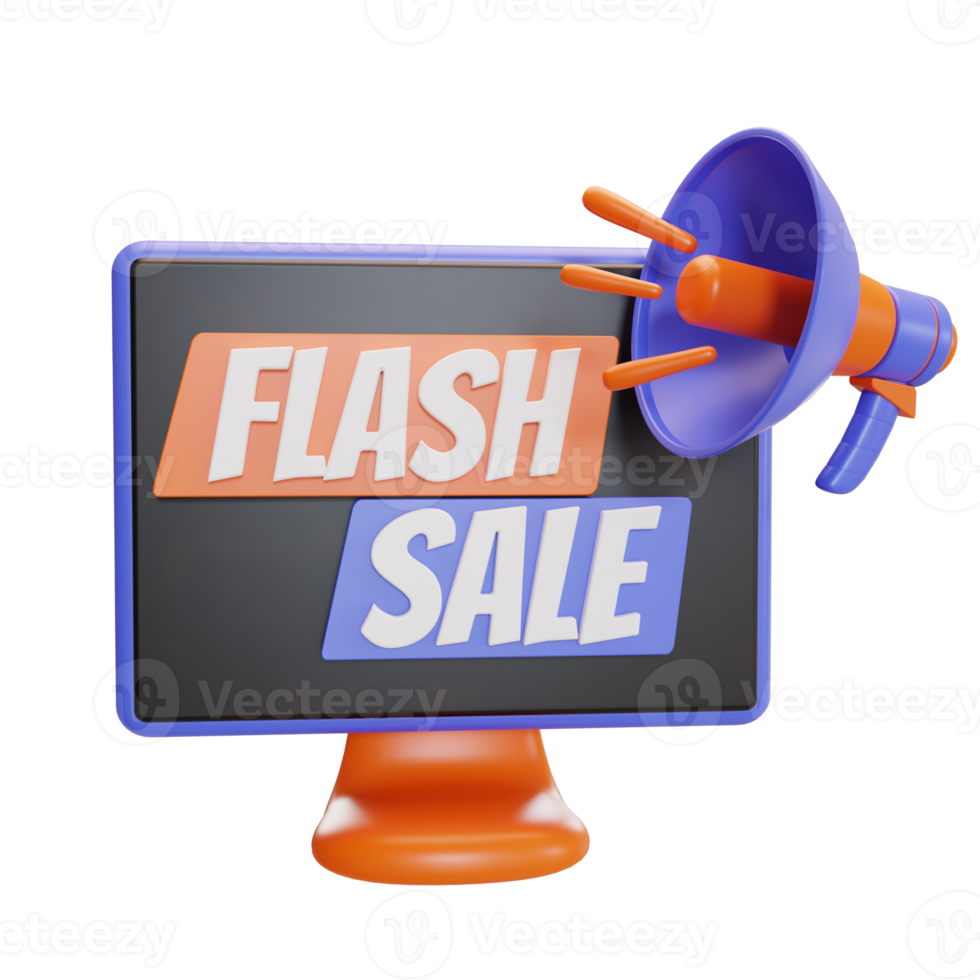 flash sale illustration  3d png