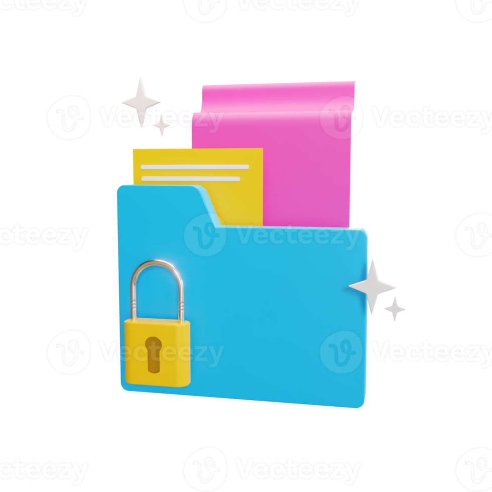 secure business illustration 3d png