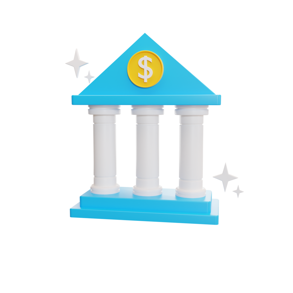 illustrazione della banca 3d png