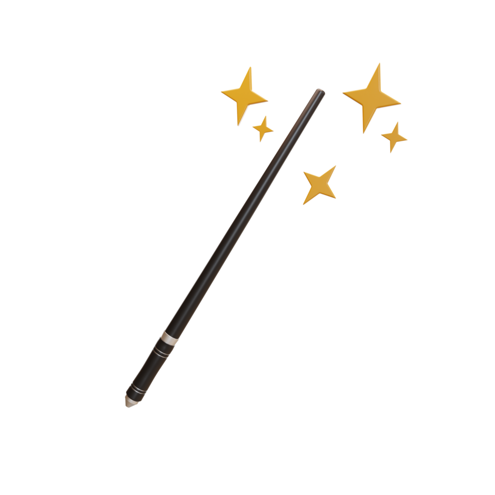 magic wand illustration 3d png