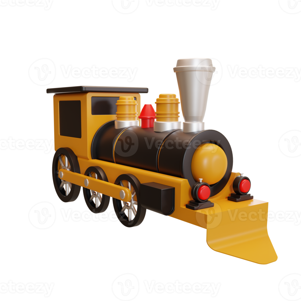 ilustração de brinquedos de trem 3d png