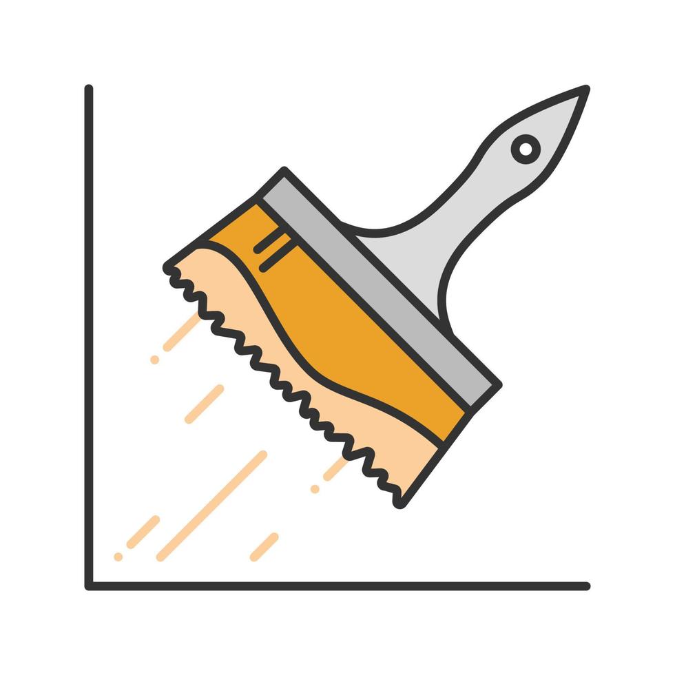 Big paint brush color icon. Painting, dyeing. Glue brush. Isolated vector illustration