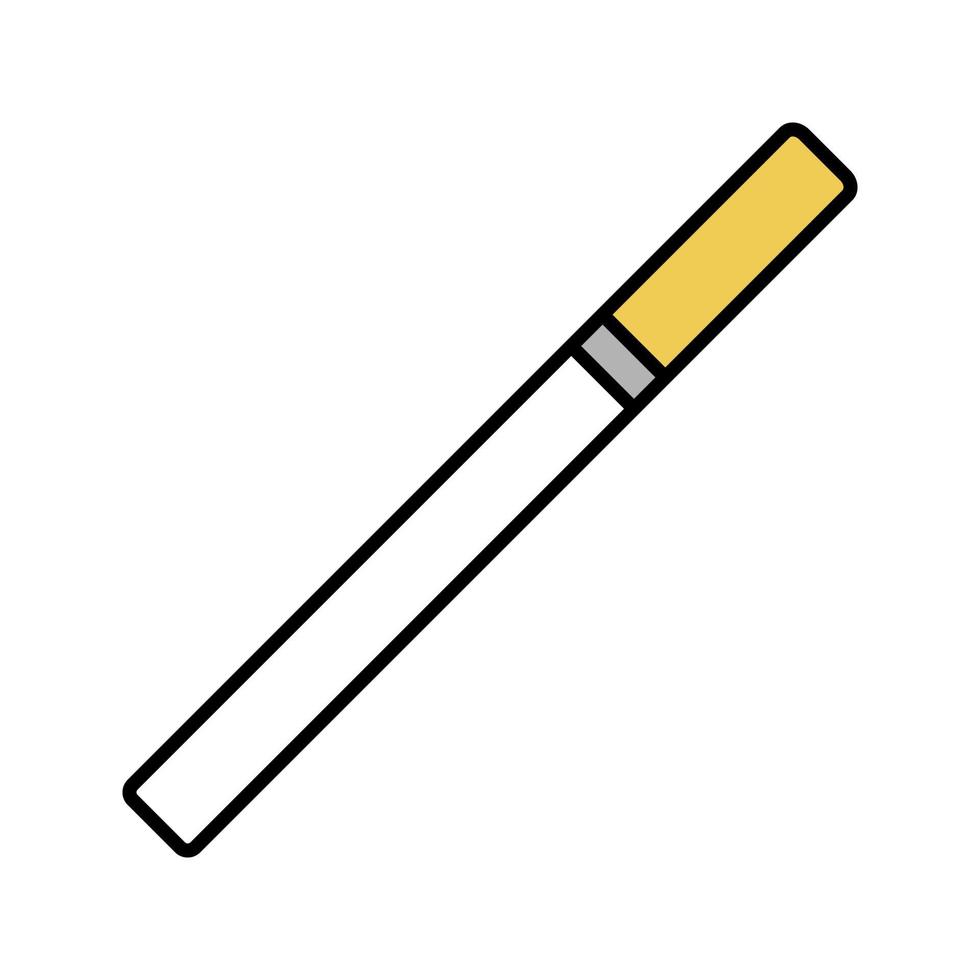 icono de color de cigarrillo. Área de fumadores. ilustración vectorial aislada vector