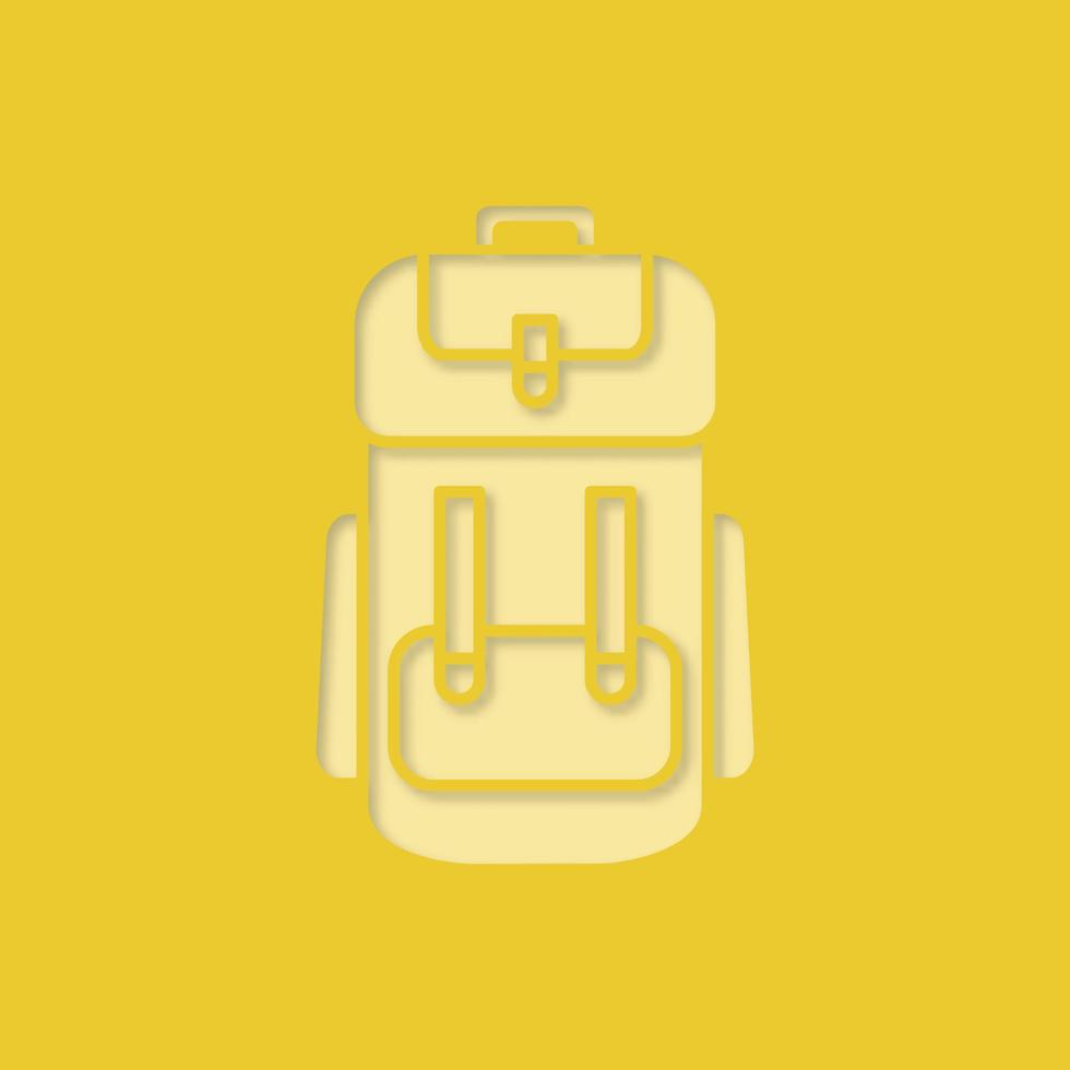 icono de corte de papel de mochila de camping. mochila, mochila. silueta vectorial ilustración aislada vector