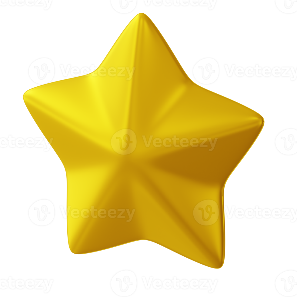 3d render star icon icon design for game, ui, banner, design for app, interface, game development. Cartoon isolated on white png