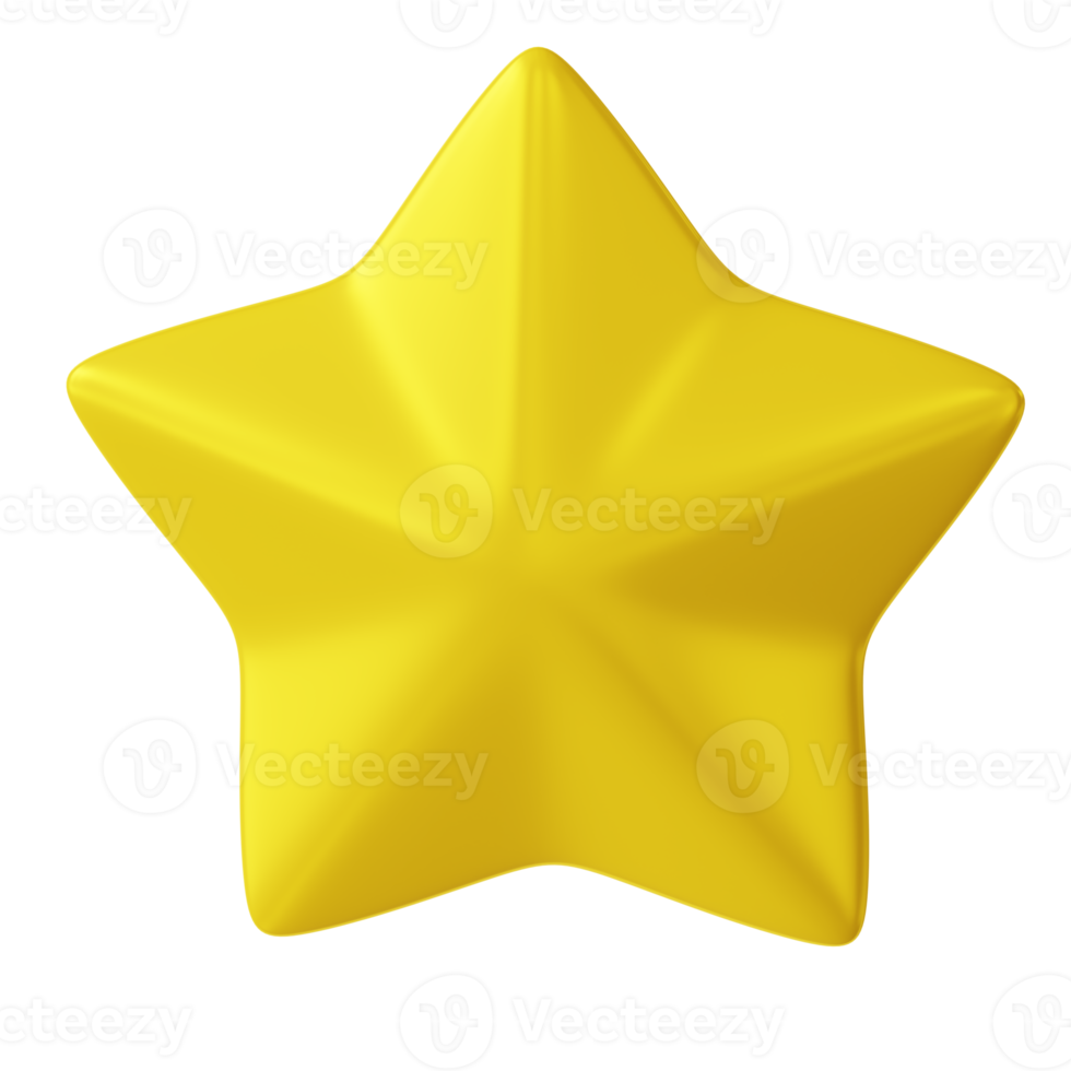 3d render star icon icon design for game, ui, banner, design for app, interface, game development. Cartoon isolated on white png