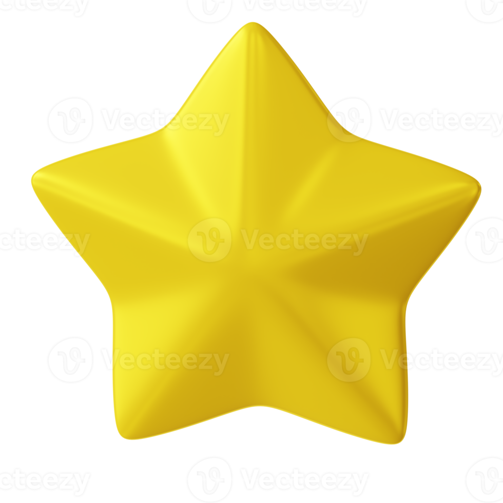 3d renderização ícone do ícone da estrela para jogo, interface do usuário, banner, design para aplicativo, interface, desenvolvimento de jogos. desenhos animados isolados em branco png