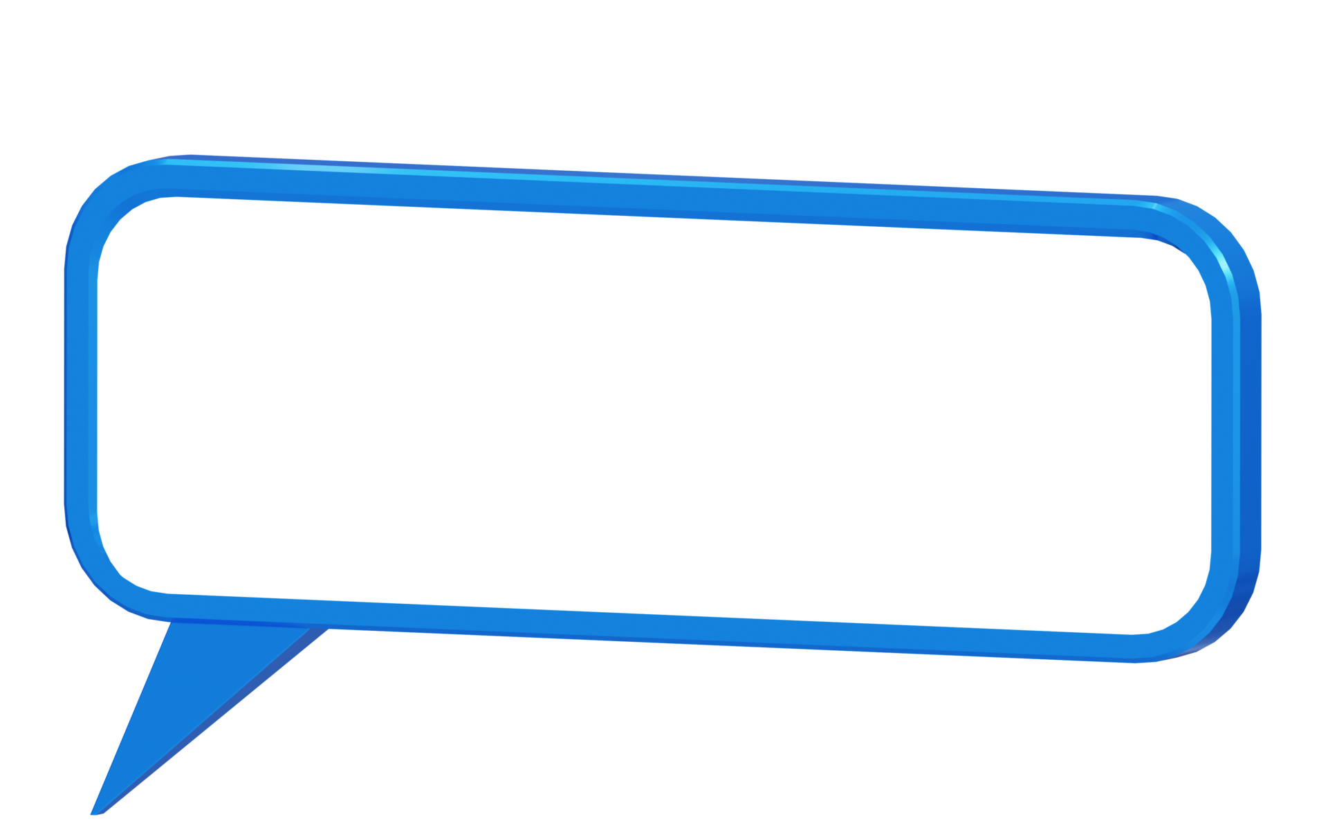 Speech bubble frame 3d. Blue glossy speech bubble frame isolated on