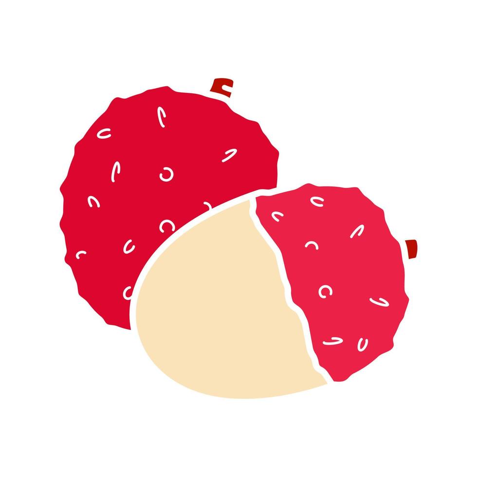 Lychee glyph color icon. Silhouette symbol on white background with no outline. Negative space. Vector illustration