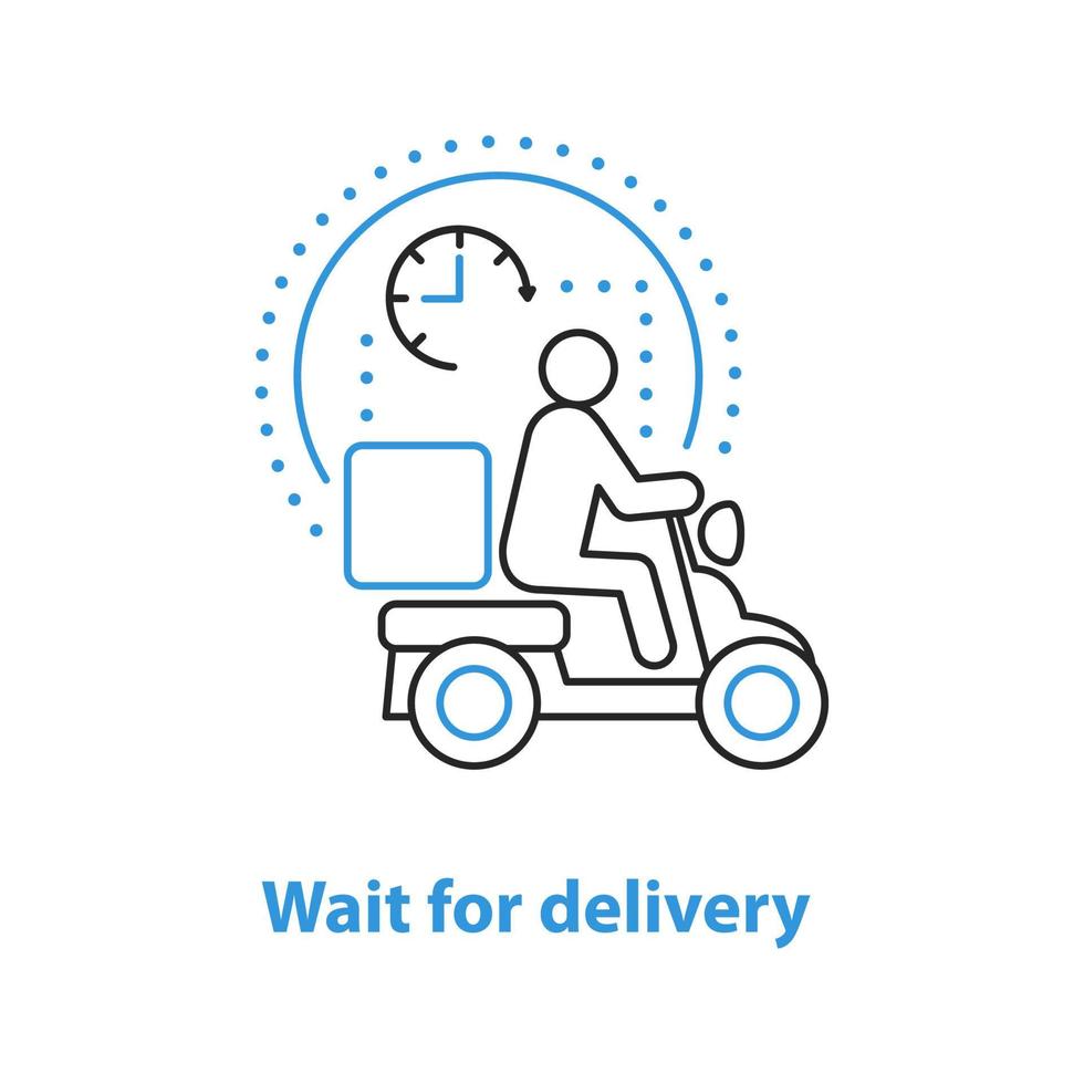 Delivery waiting time concept icon. Food delivery service idea thin line illustration. Vector isolated outline drawing