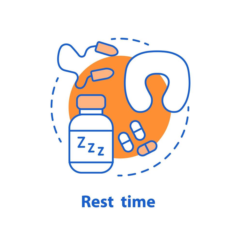 Bedtime concept icon. Sleeping accessory idea thin line illustration. Rest time. Vector isolated outline drawing