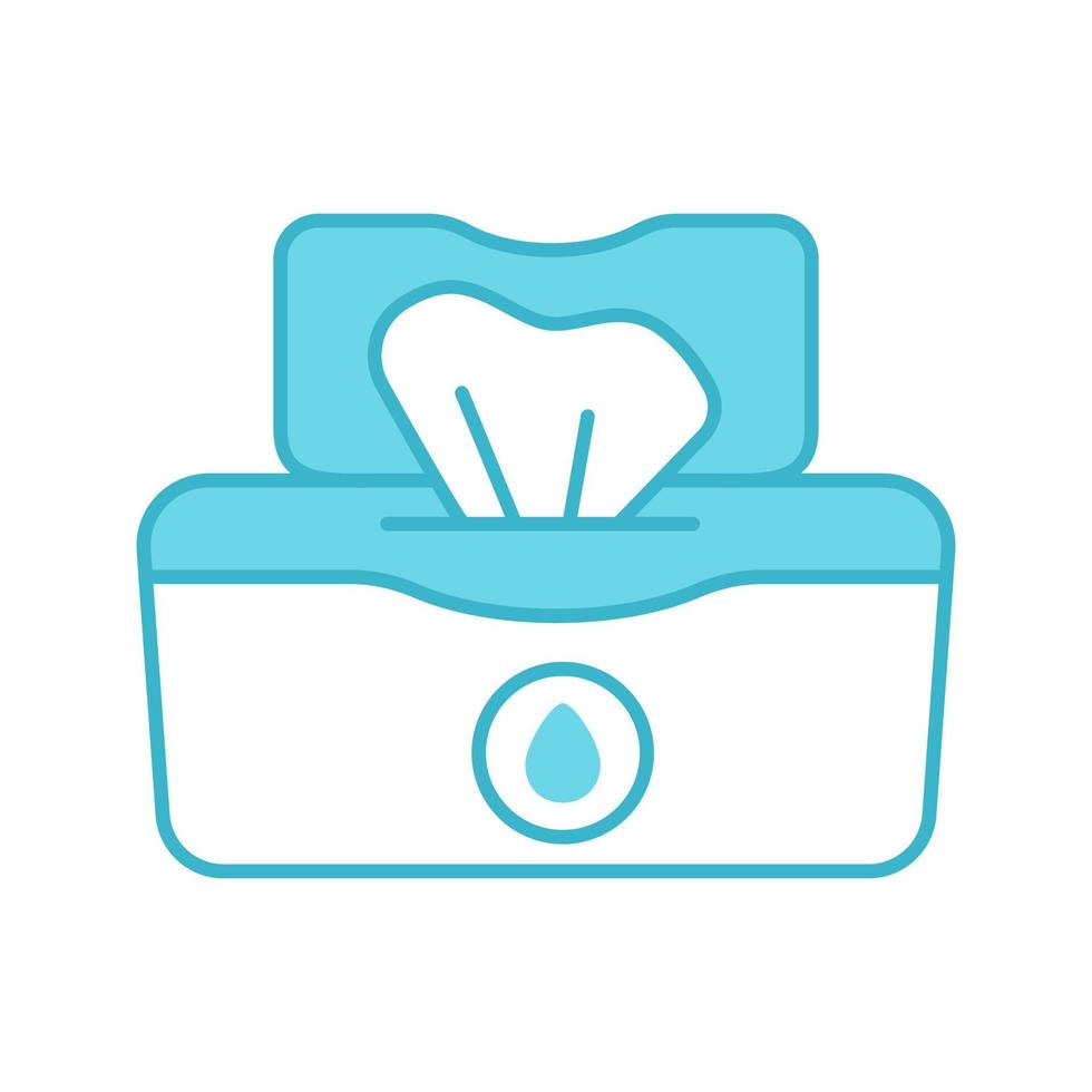 Wet wipes pack color icon. Tissues. Antibacterial napkins. Isolated vector illustration