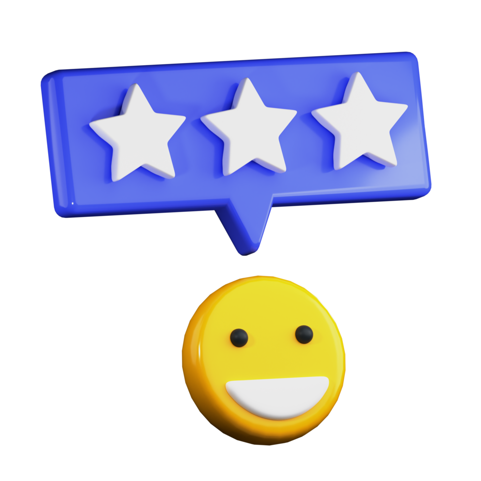 3D Three Star Rating PNG Illustration