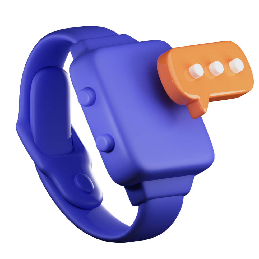 3D Smartwatch Chat PNG Illustration