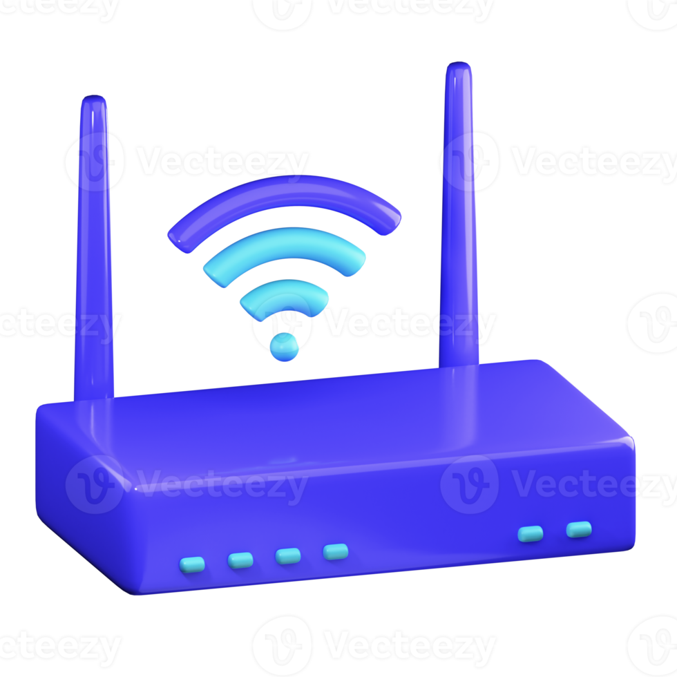 3D Wireless Router PNG Illustration