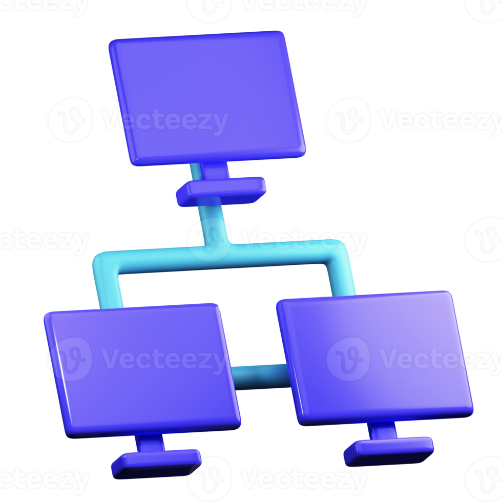 3D Computer Connection PNG Illustration