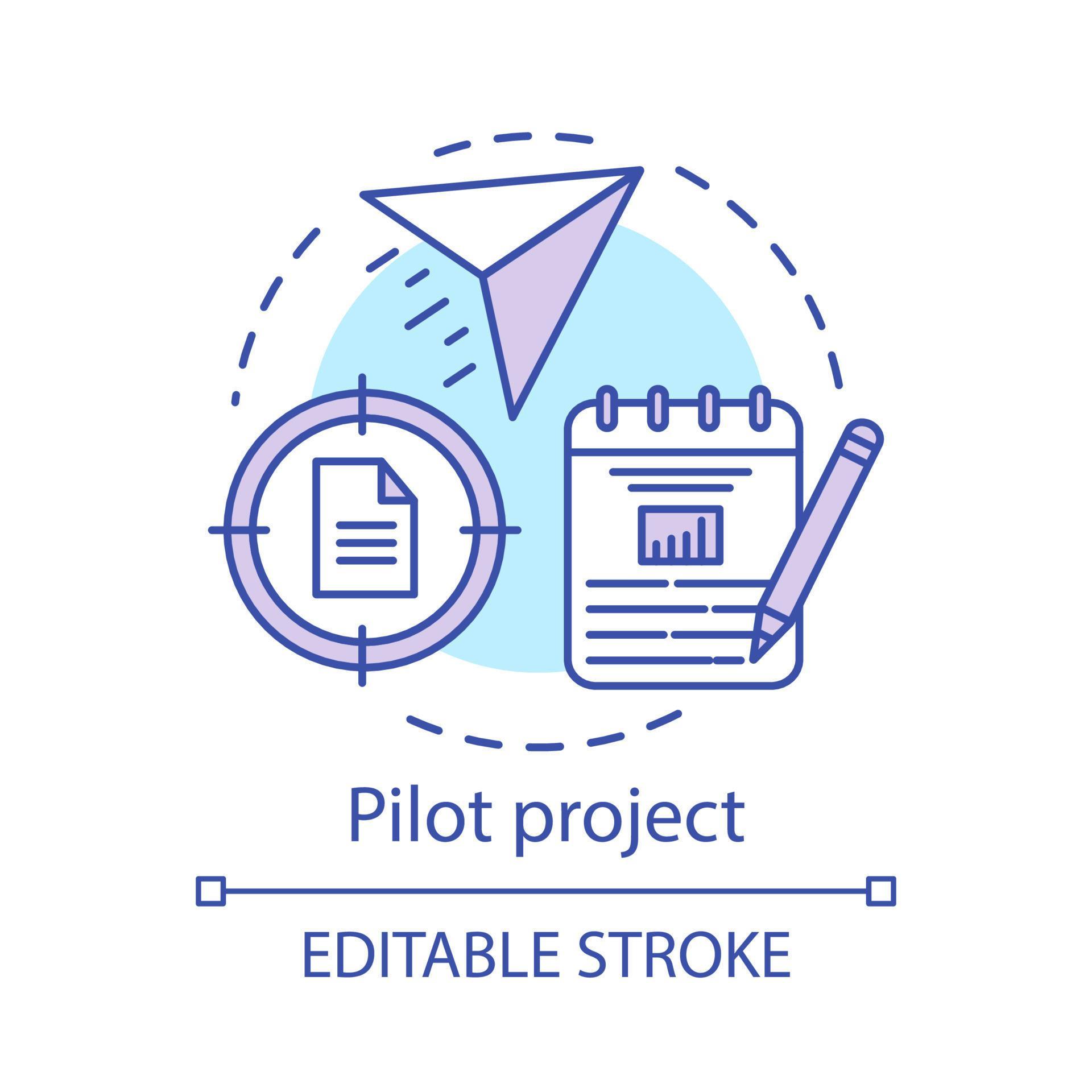 Pilot project concept icon. Startup. Business plan. Movement to goal