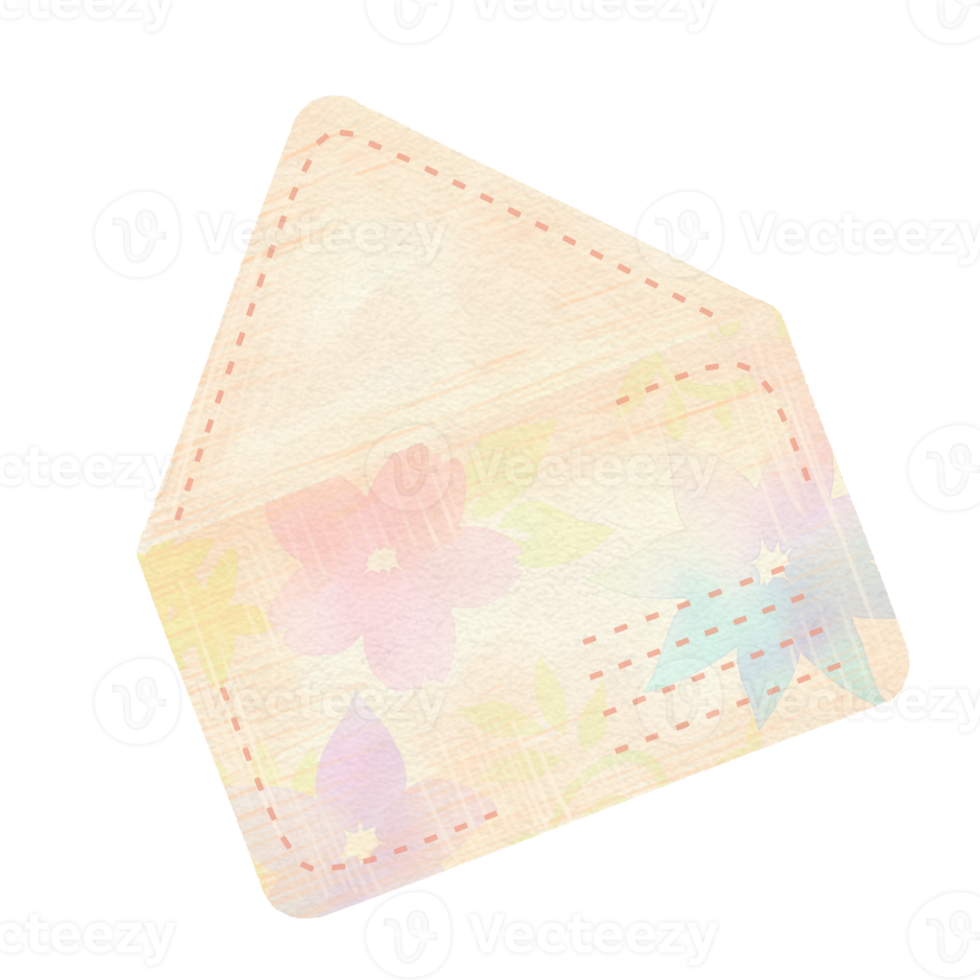 Watercolor style decorative mail envelope illustration 9344274 PNG