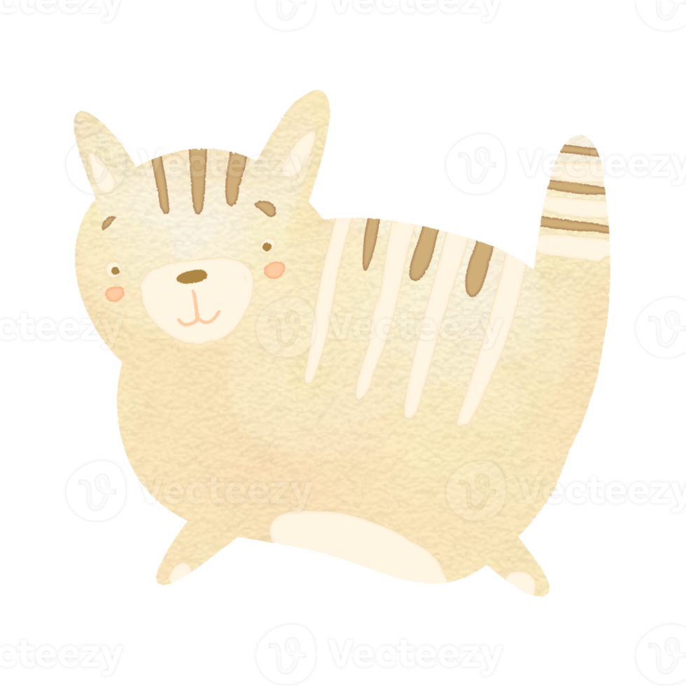 Illustration of a cat in cartoon style png