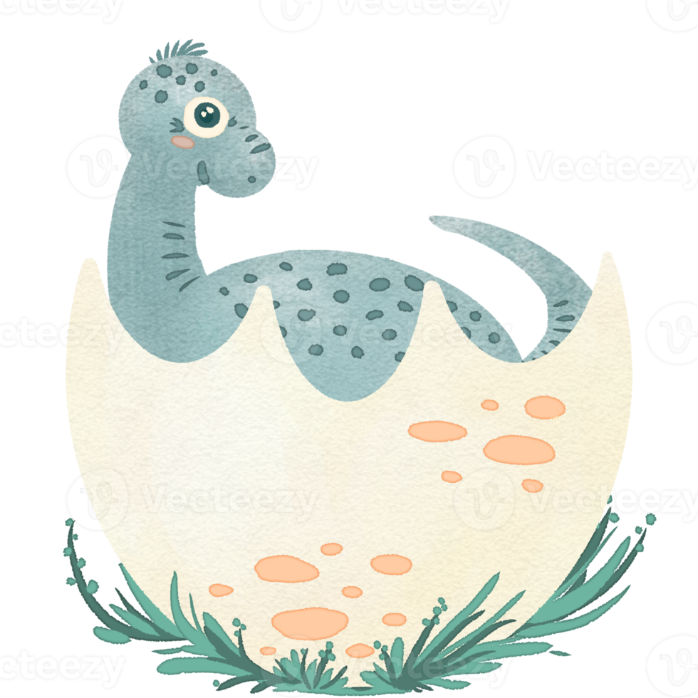 Baby dinosaur illustration in cartoon style png