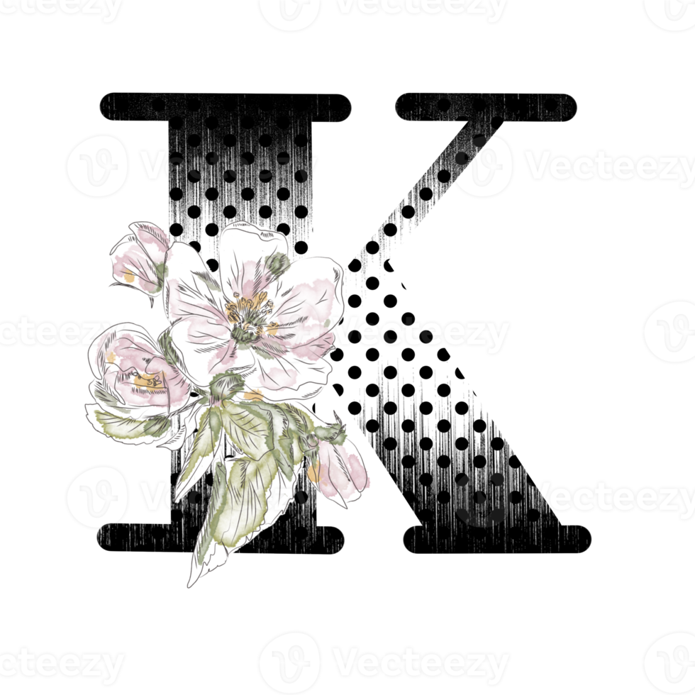 Illustration of letters decorated with a bouquet of peonies png