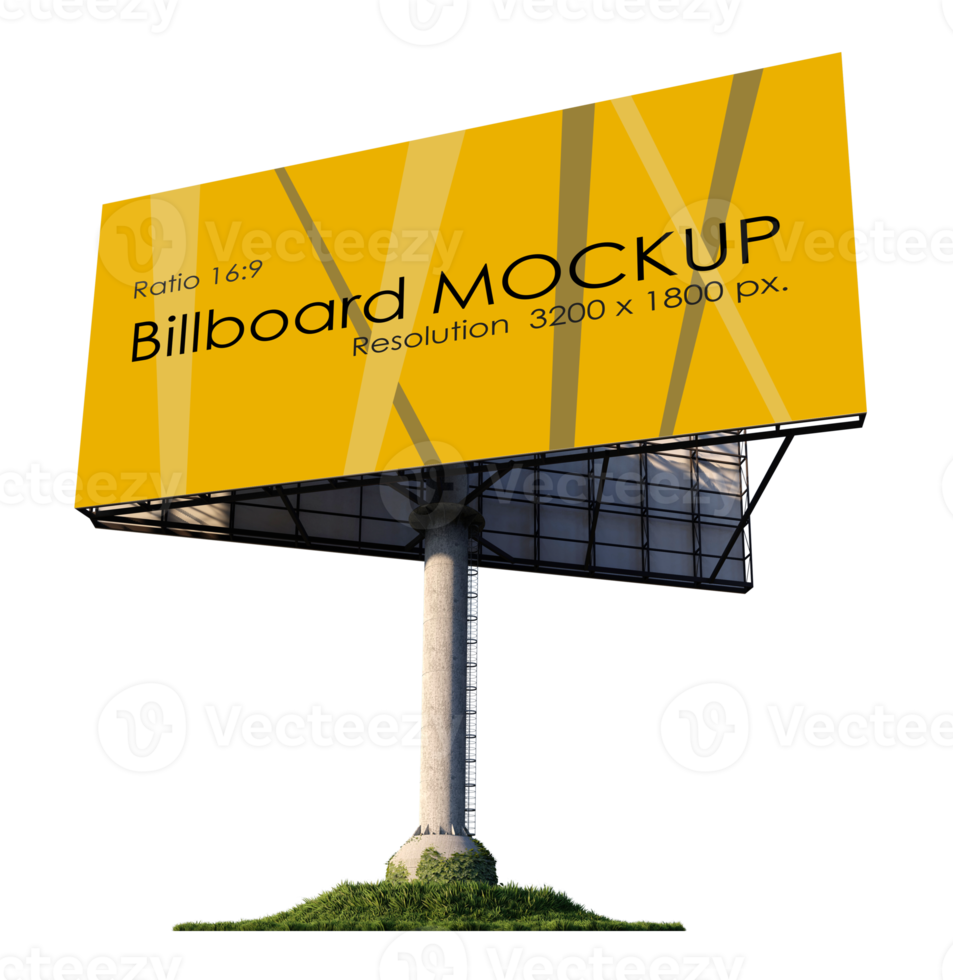 Mockup image of 3d rendering stand alone billboard png