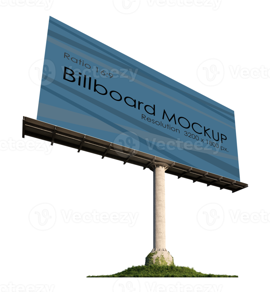 Mockup image of 3d rendering stand alone billboard png