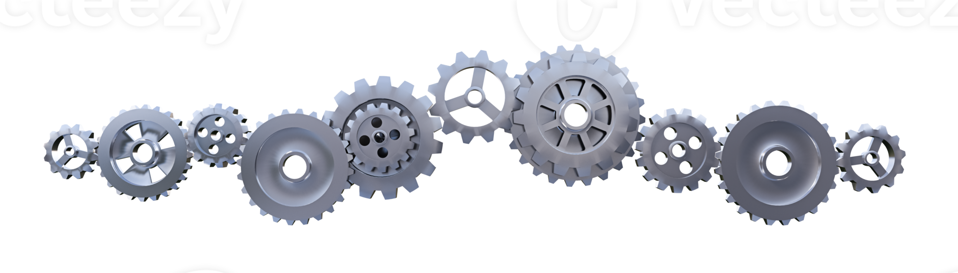 a 3d rendered image of machine gears png